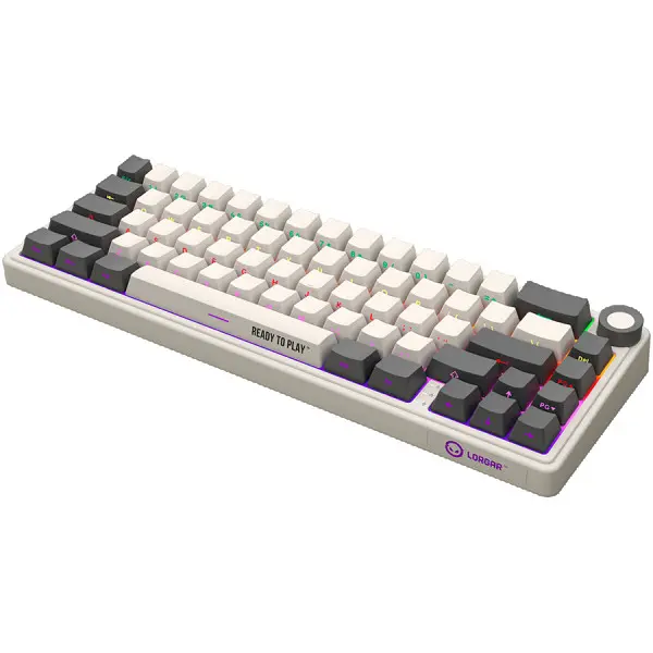 Wireless mechanical gaming keyboard Pro, 2.4 GHz, BT, RGB Backlight, 16 modes, 66 keys, 50M presses, linear Lorgar Toxic Purple switches, m (3)