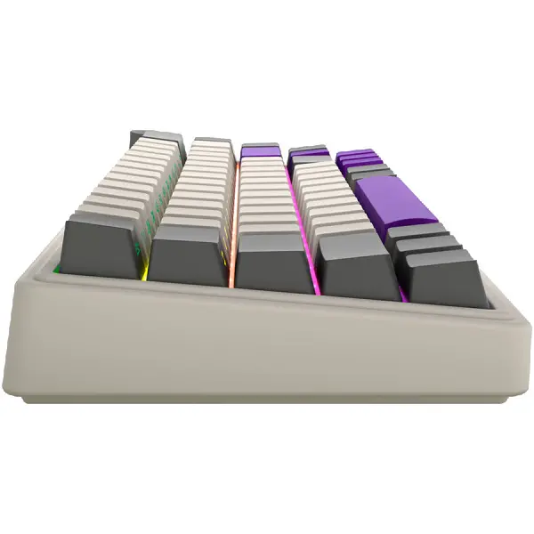 Wireless mechanical gaming keyboard Pro, 2.4 GHz, BT, RGB Backlight, 16 modes, 66 keys, 50M presses, linear Lorgar Toxic Purple switches, m (3)