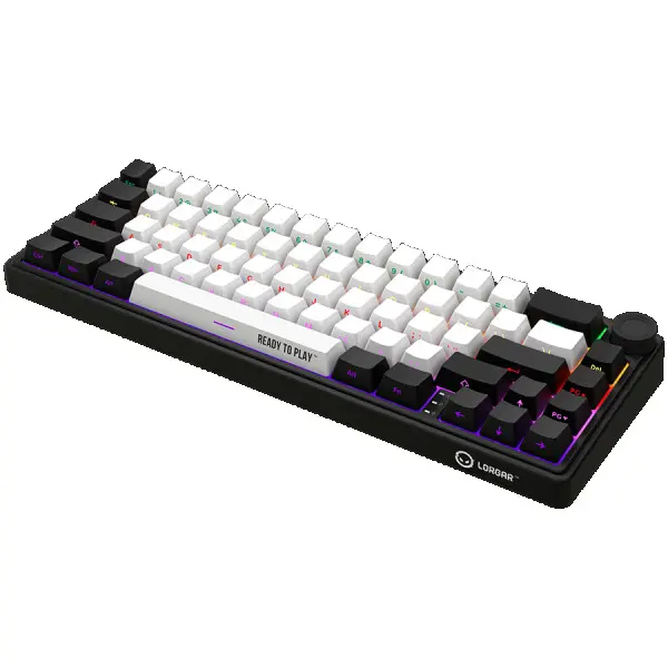 Wireless mechanical gaming keyboard Pro, 2.4 GHz, BT, RGB Backlight, 16 modes, 66 keys, 50M presses, linear Lorgar Toxic Purple switches, m (4)