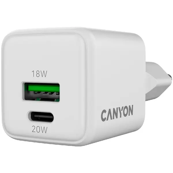 CANYON charger CU20AC GaN 20W 1xPD 1xQC EU White ( CNS-CUW20AC ) 