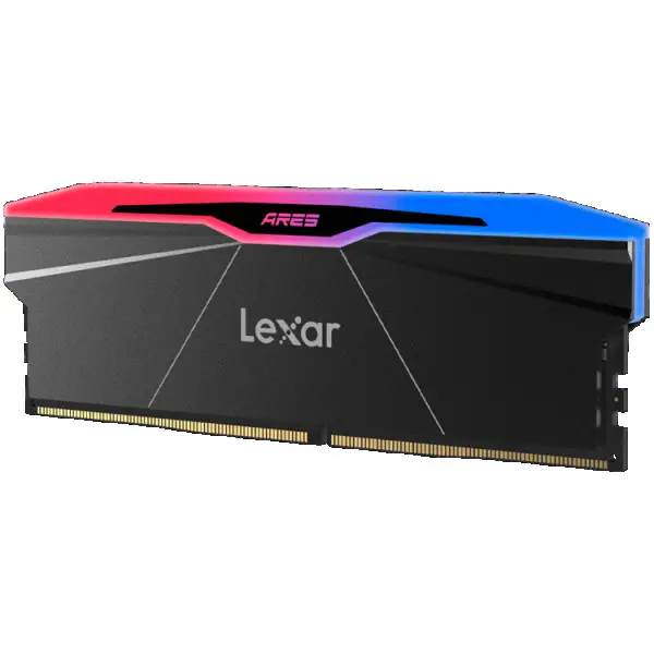 Lexar Ares 32GB Kit (2X16GB) DDR5 8000MHz UDIMM CL38 1.45V with heatsink and RGB lighting, Dual pack, Black Color ( LD5U16G80C38BR-RGD ) 