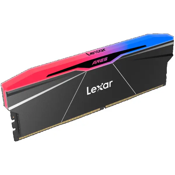 Lexar Ares 32GB Kit (2X16GB) DDR5 8000MHz UDIMM CL38 1.45V with heatsink and RGB lighting, Dual pack, Black Color ( LD5U16G80C38BR-RGD ) 