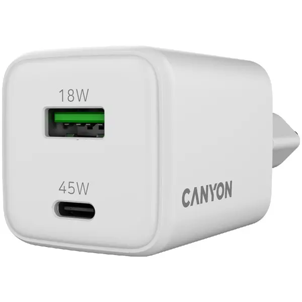 CANYON charger CU45AC GaN 45W 1xPD 1xQC EU White ( CNS-CUW45AC ) 