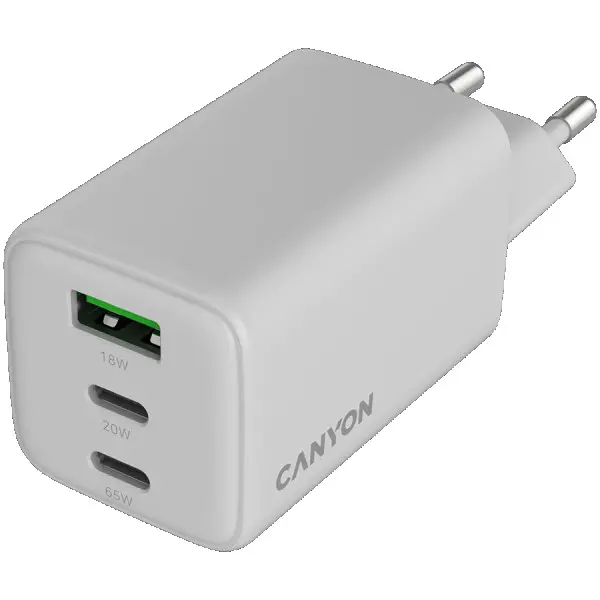 CANYON charger CU65ACC GaN 65W 2xPD 1xQC EU White ( CNS-CUW65ACC ) 