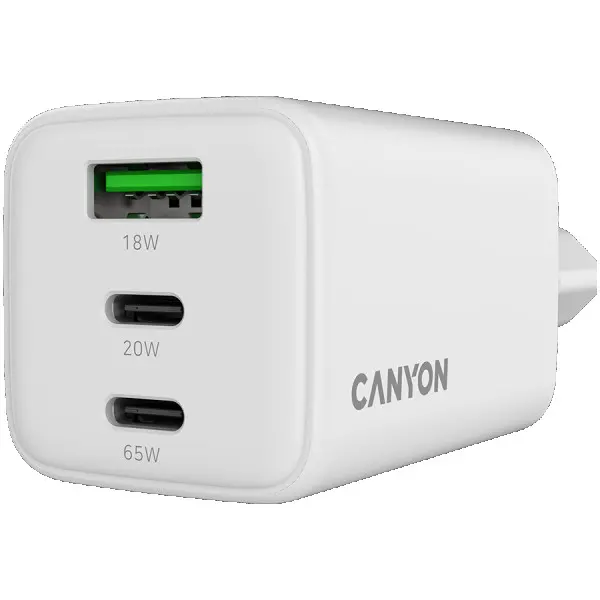 CANYON charger CU65ACC GaN 65W 2xPD 1xQC EU White ( CNS-CUW65ACC ) 