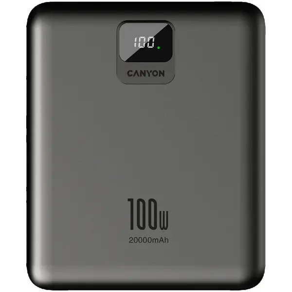CANYON power bank PB-2008 LED FLAT 20000 mAh PD100W QC3.0 Dark Grey ( CNE-CPB2008DG ) 