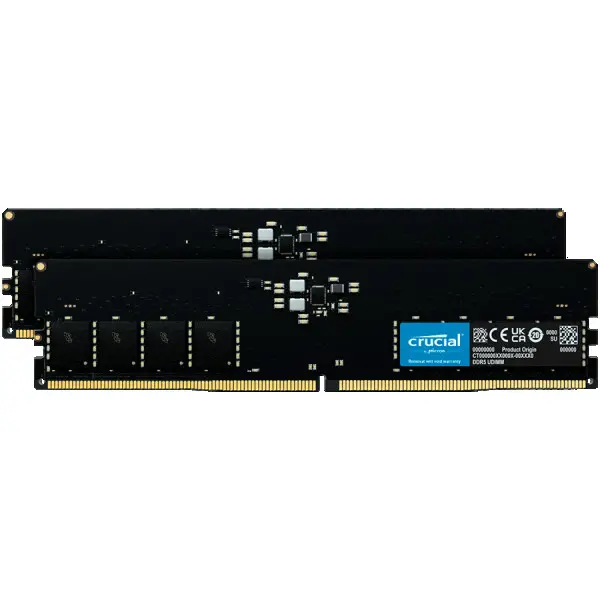 Crucial 32GB Kit (2x16GB) DDR5-5600 UDIMM CL46 (16Gbit) ( CT2K16G56C46U5 ) 