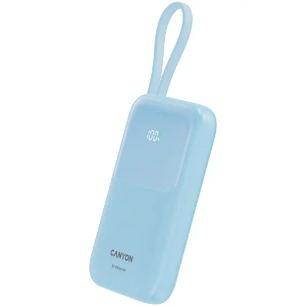CANYON power bank OnPower 101 built-in cable 10000 mAh PD22.5W Blue ( CNS-CPB101BL ) 