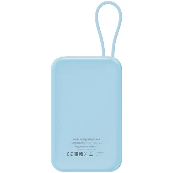 CANYON power bank OnPower 101 built-in cable 10000 mAh PD22.5W Blue ( CNS-CPB101BL ) 