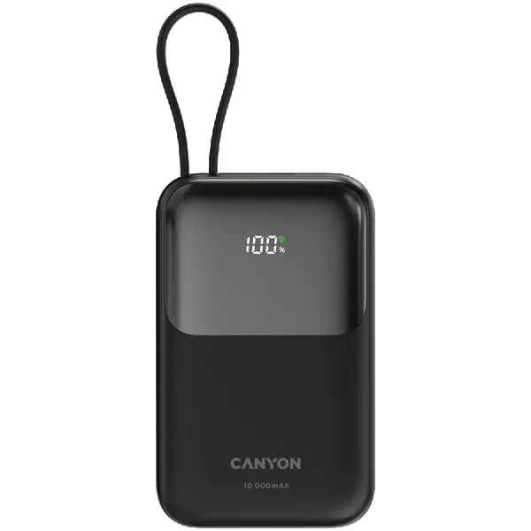 CANYON power bank OnPower 101 built-in cable 10000 mAh PD22.5W Black ( CNS-CPB101BK ) 
