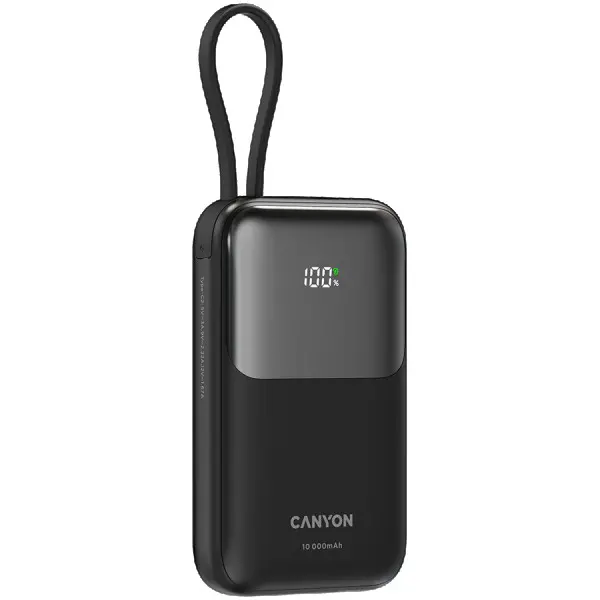 CANYON power bank OnPower 101 built-in cable 10000 mAh PD22.5W Black ( CNS-CPB101BK ) 