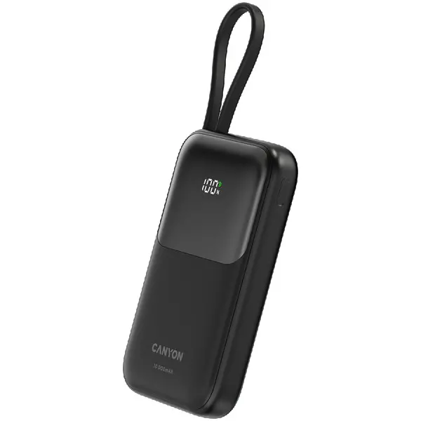 CANYON power bank OnPower 101 built-in cable 10000 mAh PD22.5W Black ( CNS-CPB101BK ) 