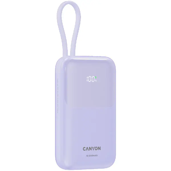 CANYON power bank OnPower 101 built-in cable 10000 mAh PD22.5W Purple ( CNS-CPB101PU ) 