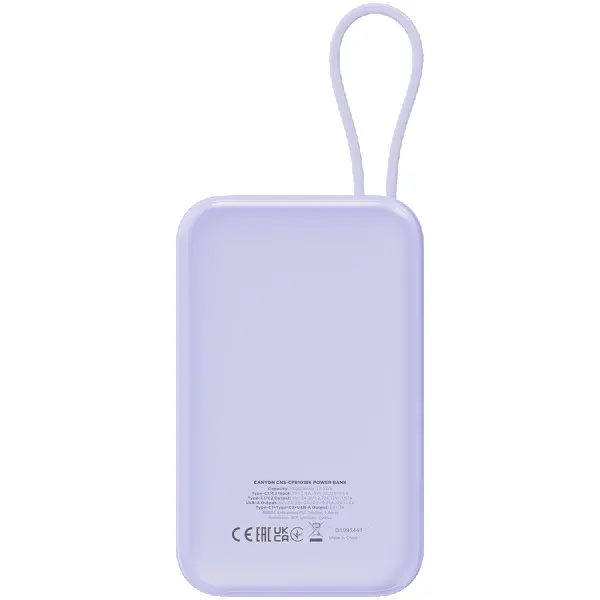 CANYON power bank OnPower 101 built-in cable 10000 mAh PD22.5W Purple ( CNS-CPB101PU ) 