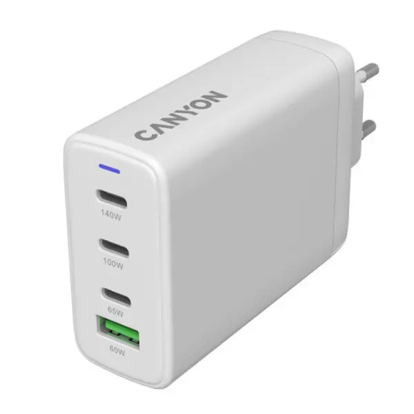CANYON charger CU140ACC GaN 150W 3xPD 1xQC EU White ( CNS-CUW140ACC ) 