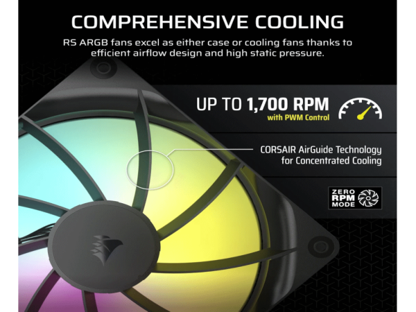 Ventilator CORSAIR RS140 ARGB140mmdual packcrna' ( 'CO-9050183-WW' ) 