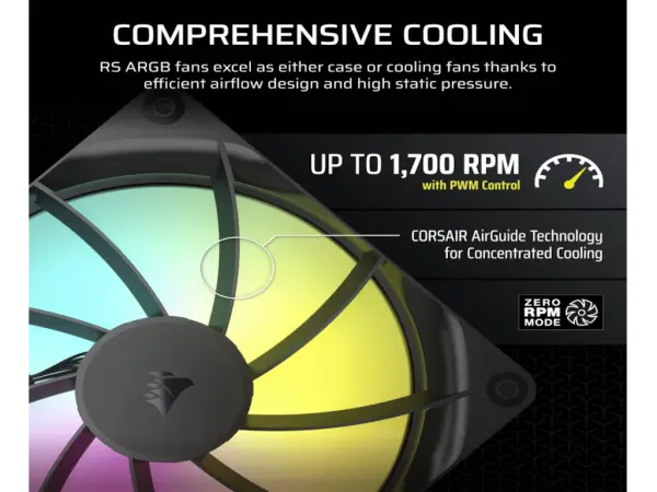 Ventilator CORSAIR RS140 ARGB140mmdual packcrna' ( 'CO-9050183-WW' ) 