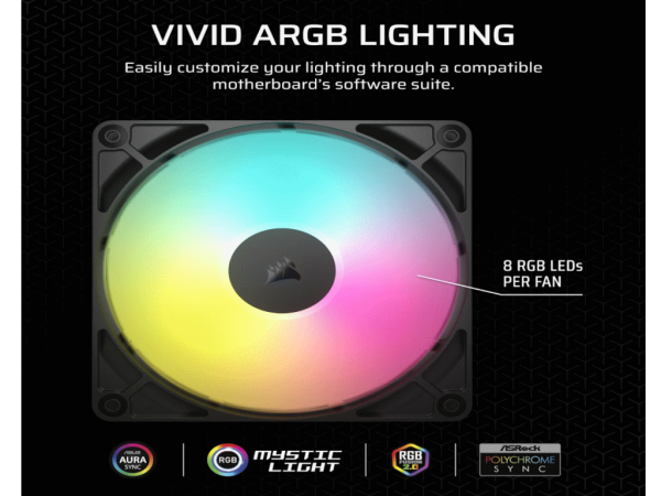 Ventilator CORSAIR RS140 ARGB140mmdual packcrna' ( 'CO-9050183-WW' ) 