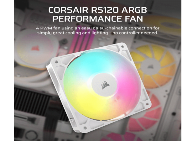 Ventilator CORSAIR RS120120mmARGBsingle packbela' ( 'CO-9050184-WW' ) 
