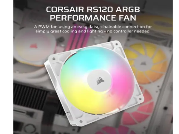 Ventilator CORSAIR RS120120mmARGBsingle packbela' ( 'CO-9050184-WW' ) 