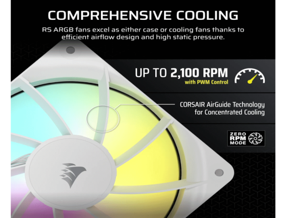 Ventilator CORSAIR RS120120mmARGBsingle packbela' ( 'CO-9050184-WW' ) 