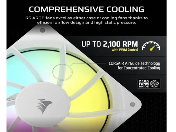 Ventilator CORSAIR RS120120mmARGBsingle packbela' ( 'CO-9050184-WW' ) 