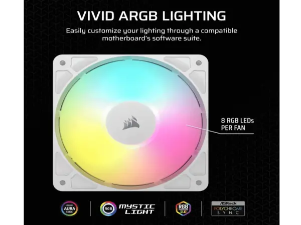 Ventilator CORSAIR RS120120mmARGBsingle packbela' ( 'CO-9050184-WW' ) 