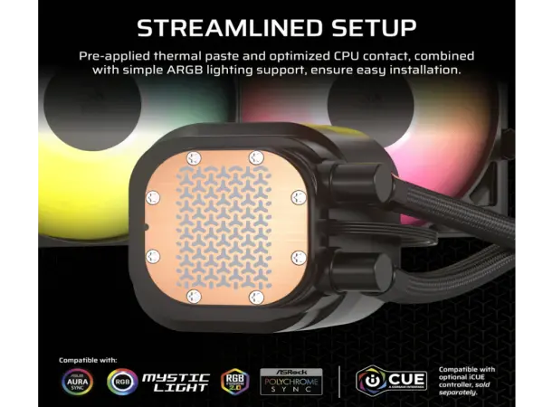 Kuler za CPU CORSAIR NAUTILUS 240 ARGB240mmvodeno hladenjecrna' ( 'CW-9060092-WW' ) 