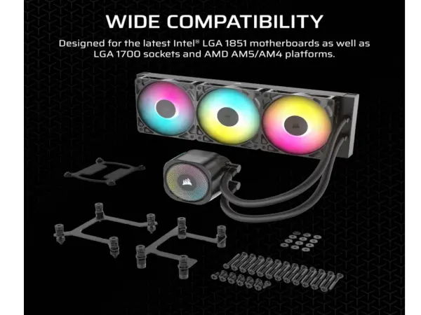 Kuler za CPU CORSAIR NAUTILUS 360ARGB360mmtriple fanvodeno hladenjecrna' ( 'CW-9060093-WW' ) 