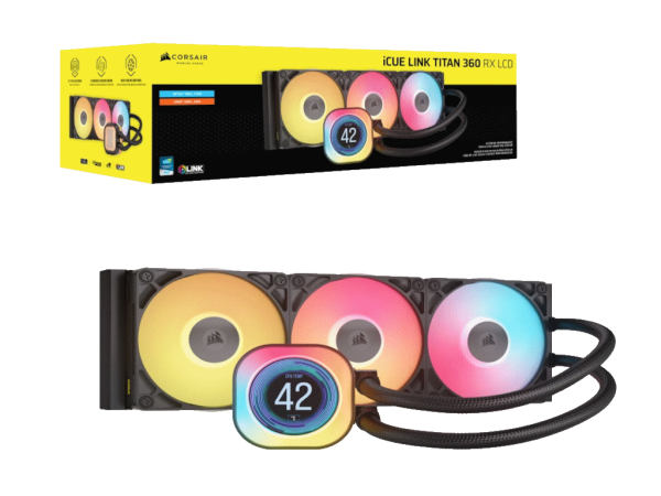 Kuler CORSAIR iCUE LINK TITAN 360 RX LCDAIO360mmvodeno hladenjecrna' ( 'CW-9061023-WW' ) 