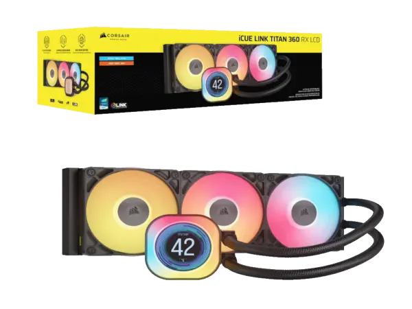 Kuler CORSAIR iCUE LINK TITAN 360 RX LCDAIO360mmvodeno hladenjecrna' ( 'CW-9061023-WW' ) 