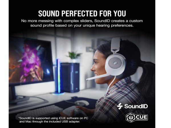 Slušalice CORSAIR HS65 SURROUND ŽICNECA-9011271-EUbela' ( 'CA-9011271-EU' ) 