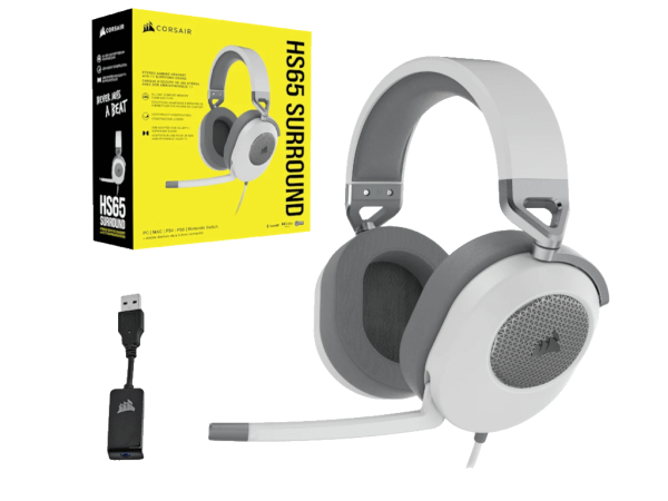 Slušalice CORSAIR HS65 SURROUND ŽICNECA-9011271-EUbela' ( 'CA-9011271-EU' ) 