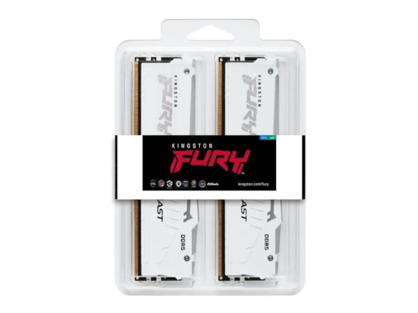 Memorija KINGSTON 32GB(2x16GB)DIMMDDR56000MHzCL30FURY Beast RGBbela' ( 'KF560C30BWEAK2-32' ) 