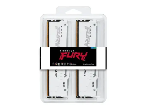 Memorija KINGSTON 32GB(2x16GB)DIMMDDR56000MHzCL30FURY Beast RGBbela' ( 'KF560C30BWEAK2-32' ) 