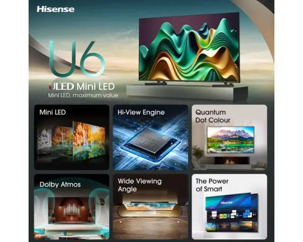HISENSE 75 inča 75U6NQ ULED Mini-LED 4K UHD Smart TV 