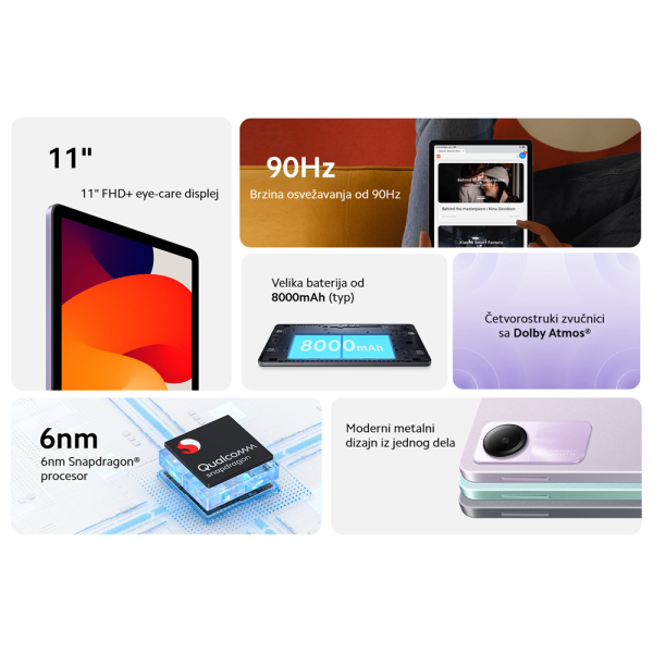 Tablet XIAOMI Redmi Pad SE 11OC 2.4GHz4GB128GBWiFi8MPAndroidsiva' ( 'VHU4448EU' ) 