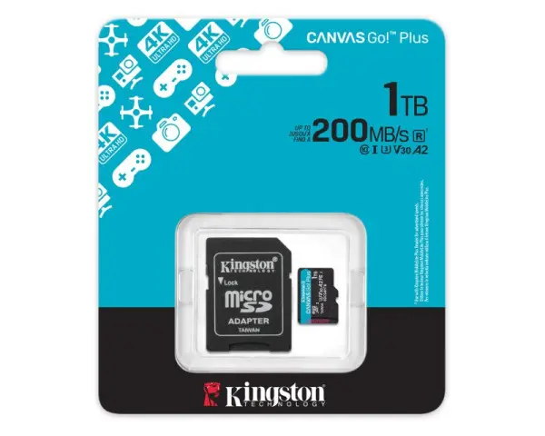 KINGSTON Memorijska kartica U3 V30 microSDXC 1TB Canvas Go Plus 200MBs A2 + adapter SDCG41TB 