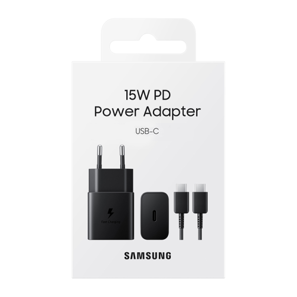 SAMSUNG Kućni punjač TYPE C FAST 15W CRNI sa kablom EP-T1510-XBE