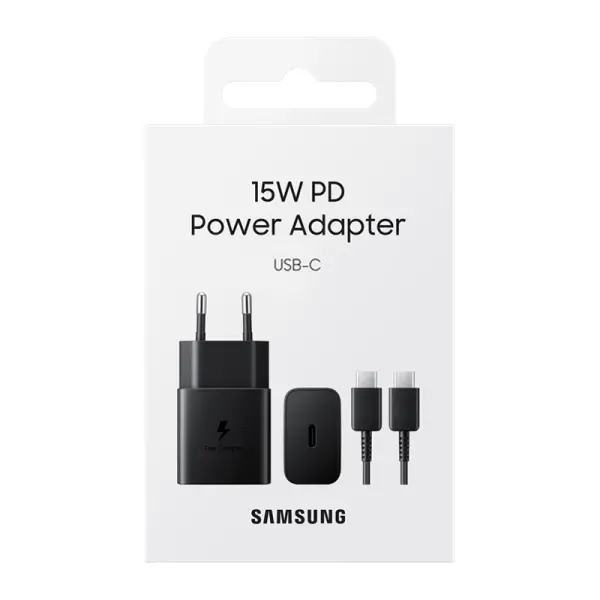SAMSUNG Kućni punjač TYPE C FAST 15W CRNI sa kablom EP-T1510-XBE
