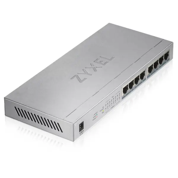 Zyxel GS1008-HP, 8 Port Gigabit PoE+ unmanaged desktop Switch, 8 x PoE, 60 Watt ( GS1008HP-EU0101F ) 