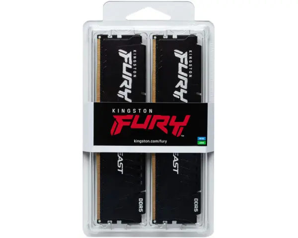 Memorija DDR5 64GB (2x32GB) 6000MHz Kingston Fury Beast KF560C30BBEK2-64