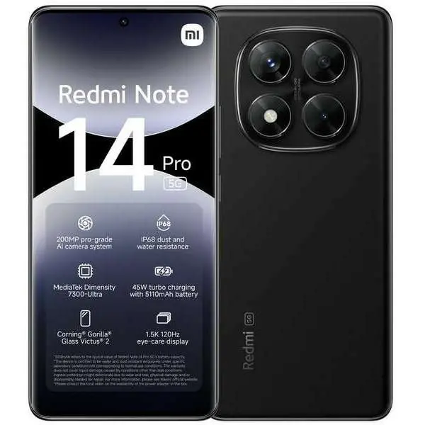 Smartphone XIAOMI Redmi Note 14 Pro 8GB256GBcrna' ( 'MZB0ICZEU' ) 
