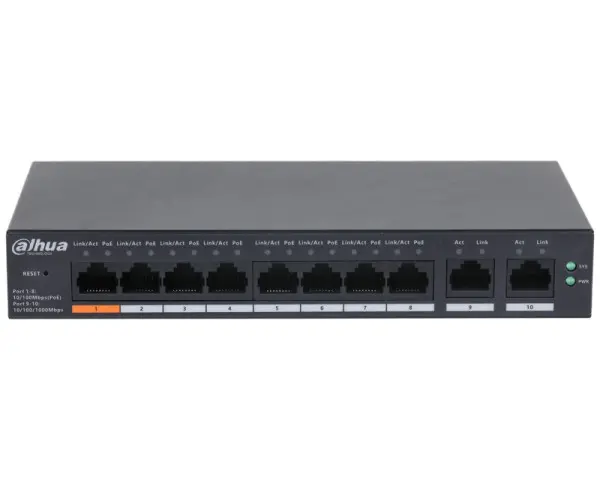 DAHUA CS4010-8ET-60 10-Port Cloud Managed Desktop Switch with 8-Port PoE 