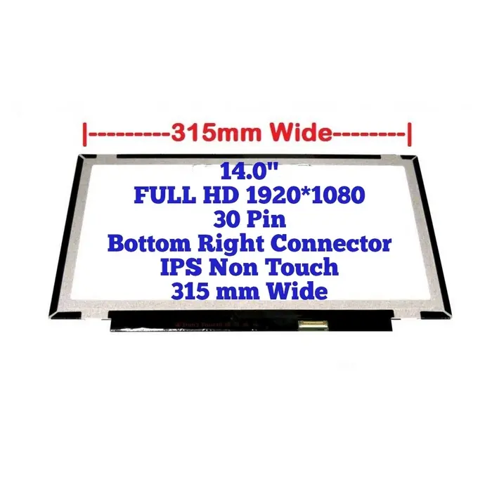 Ekran za laptop LED 14.0 slim 30pin FULL HD IPS MAT bez kacenja, kraci