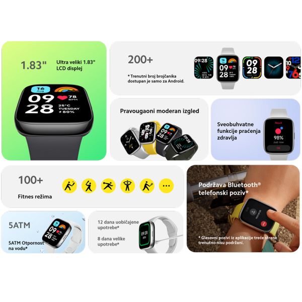 Pametni sat XIAOMI Redmi Watch 3 Activesiva' ( 'BHR7272GL' ) 