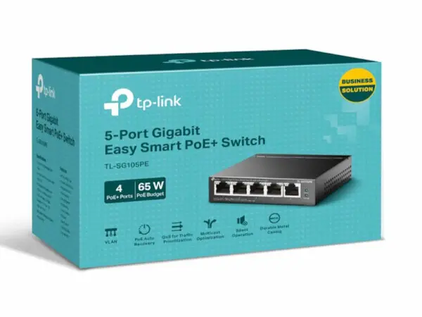 TP-LINK switch Gigabit 5x RJ45 101001000Mbps, Easy Smart, 4-Port PoE+' ( 'TL-SG105PE' ) 
