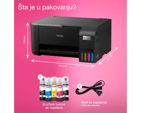 MFP Color EcoTank Epson L3270 štampačskenerkopirWiFi 5760x1440 3315ppm
