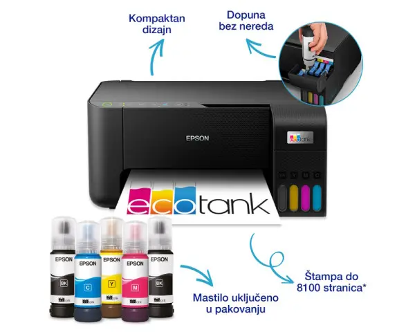 MFP Color EcoTank Epson L3270 štampačskenerkopirWiFi 5760x1440 3315ppm
