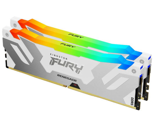 KINGSTON DIMM DDR5 64GB (2x32GB kit) 6400MTs KF564C32RWAK2-64 FURY Renegade RGB White 
